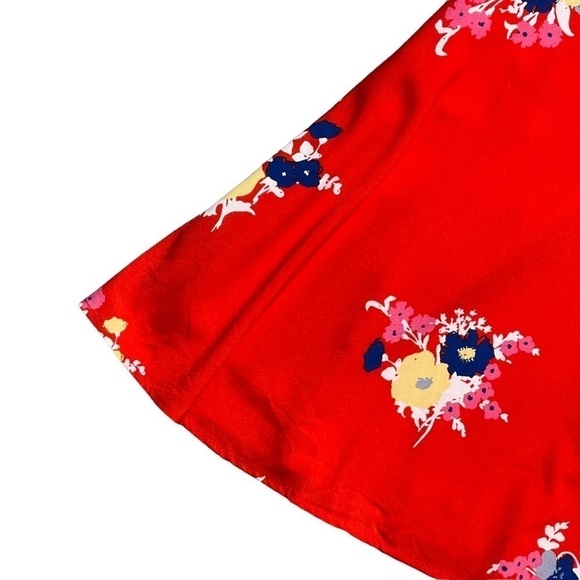 Modcloth Living Lightheartedly Red Floral Mini Dress 00 - Picture 3 of 11